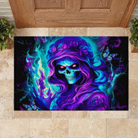 Flame Girl Skull Rubber Doormat The Good Girl In Me Got Tired Of The Bullshit - Wonder Print Shop