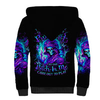 Flame Girl Skull Sherpa Hoodie The Good Girl In Me Got Tired Of The Bullshit - Wonder Print Shop