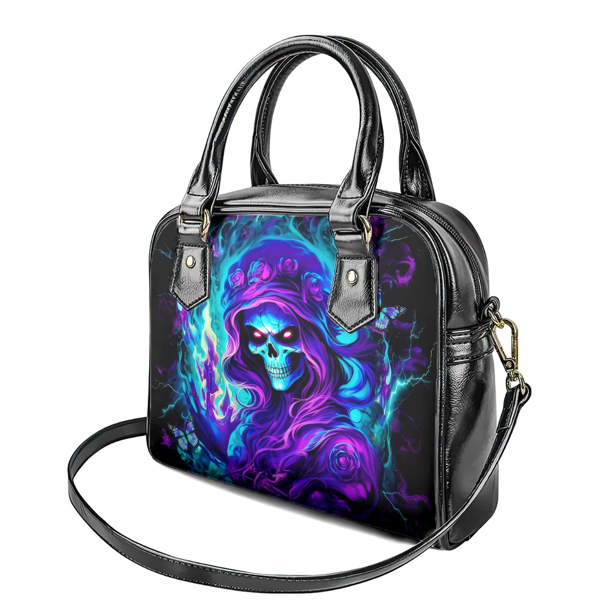 Flame Girl Skull Shoulder Handbag The Good Girl In Me Got Tired Of The Bullshit