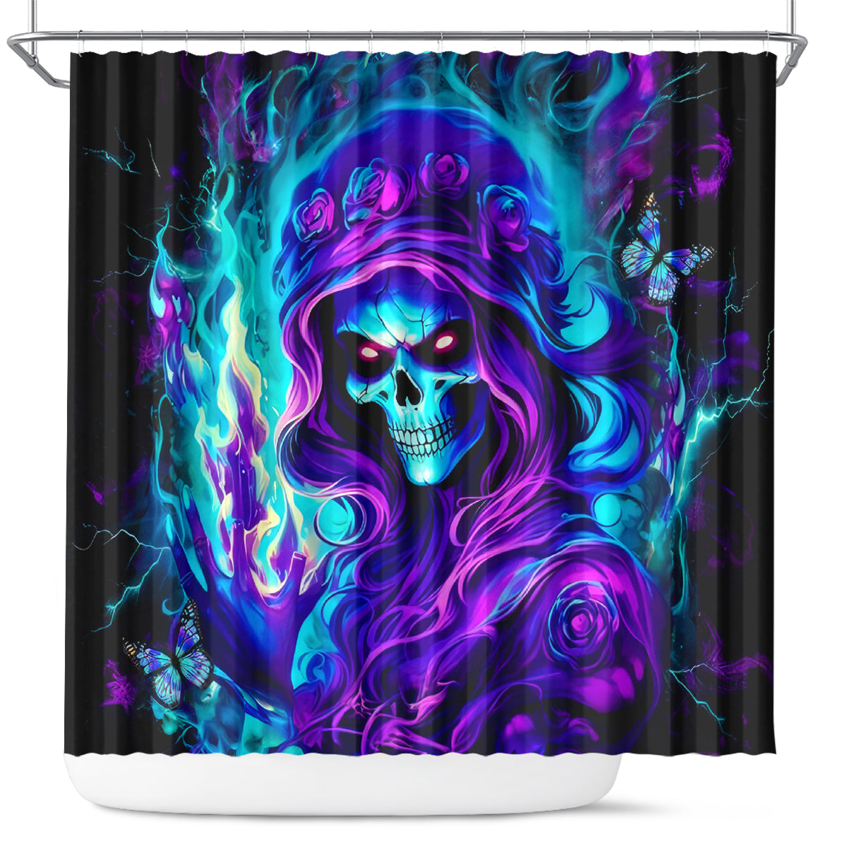Flame Girl Skull Shower Curtain The Good Girl In Me Got Tired Of The Bullshit