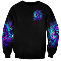 Flame Girl Skull Sweatshirt The Good Girl In Me Got Tired Of The Bullshit - Wonder Print Shop