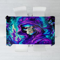 Flame Girl Skull Tablecloth The Good Girl In Me Got Tired Of The Bullshit - Wonder Print Shop