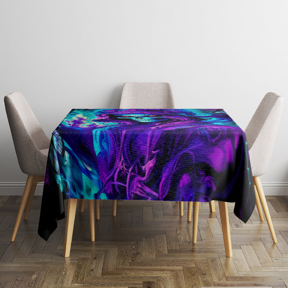 Flame Girl Skull Tablecloth The Good Girl In Me Got Tired Of The Bullshit - Wonder Print Shop