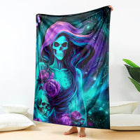 Flame Girl Skull Blanket The Good Girl In Me Got Tired Of The Bullshit