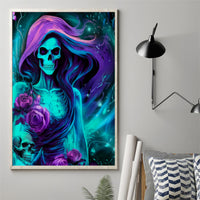 Flame Girl Skull Canvas Wall Art The Good Girl In Me Got Tired Of The Bullshit - Wonder Print Shop