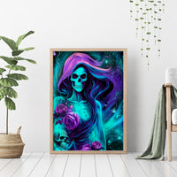 Flame Girl Skull Canvas Wall Art The Good Girl In Me Got Tired Of The Bullshit - Wonder Print Shop