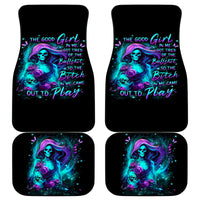 Flame Girl Skull Car Mats The Good Girl In Me Got Tired Of The Bullshit - Wonder Print Shop