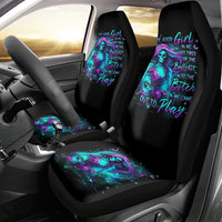 Flame Girl Skull Car Seat Cover The Good Girl In Me Got Tired Of The Bullshit - Wonder Print Shop