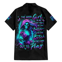 Flame Girl Skull Family Matching Mermaid Dress and Hawaiian Shirt The Good Girl In Me Got Tired Of The Bullshit - Wonder Print Shop