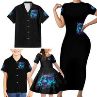 Flame Girl Skull Family Matching Short Sleeve Bodycon Dress and Hawaiian Shirt The Good Girl In Me Got Tired Of The Bullshit - Wonder Print Shop