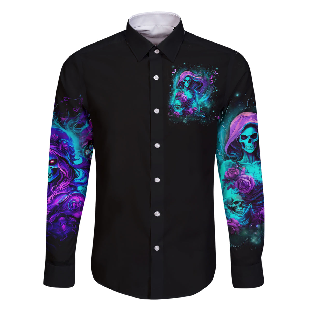 Flame Girl Skull Family Matching Short Sleeve Bodycon Dress and Hawaiian Shirt The Good Girl In Me Got Tired Of The Bullshit - Wonder Print Shop