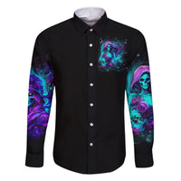 Flame Girl Skull Family Matching Short Sleeve Bodycon Dress and Hawaiian Shirt The Good Girl In Me Got Tired Of The Bullshit - Wonder Print Shop