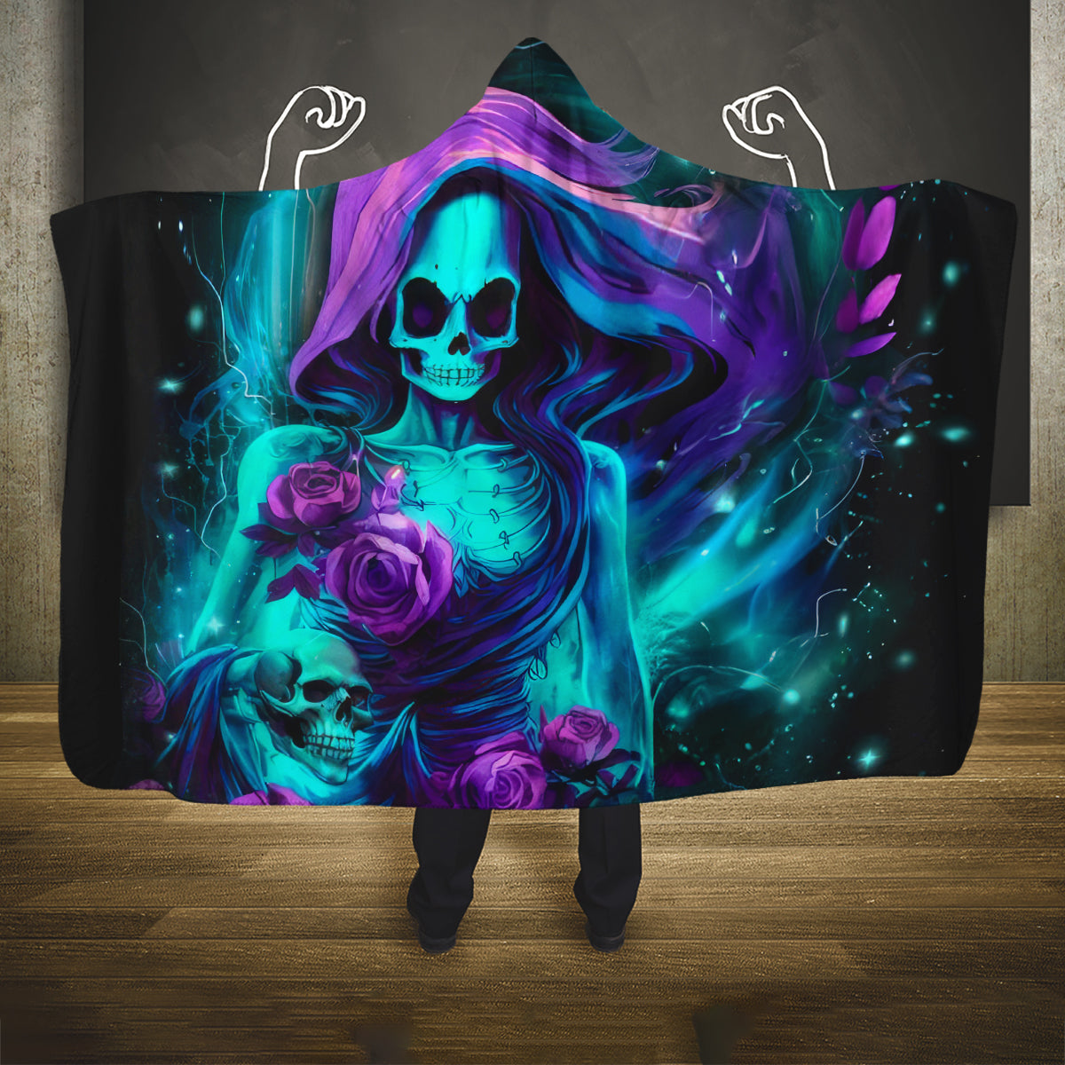 Flame Girl Skull Hooded Blanket The Good Girl In Me Got Tired Of The Bullshit