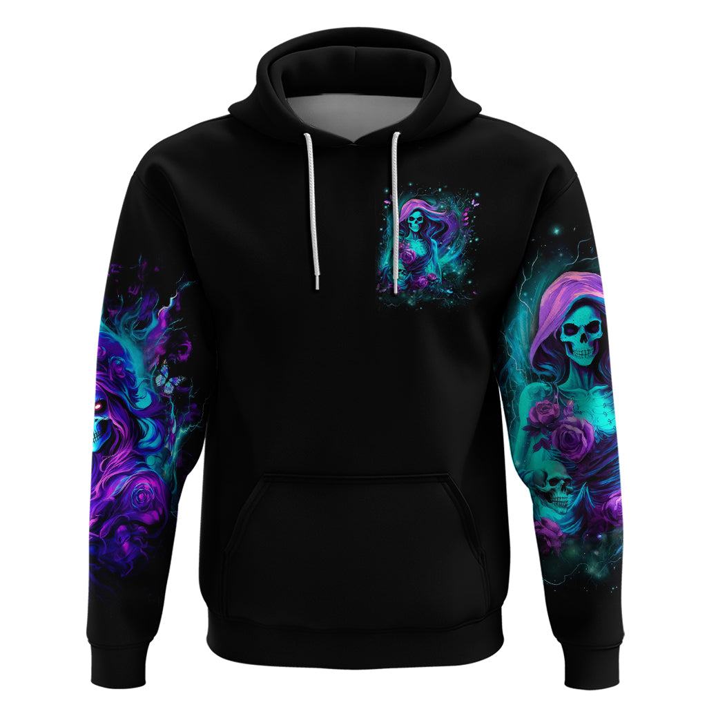 Flame Girl Skull Hoodie The Good Girl In Me Got Tired Of The Bullshit - Wonder Print Shop