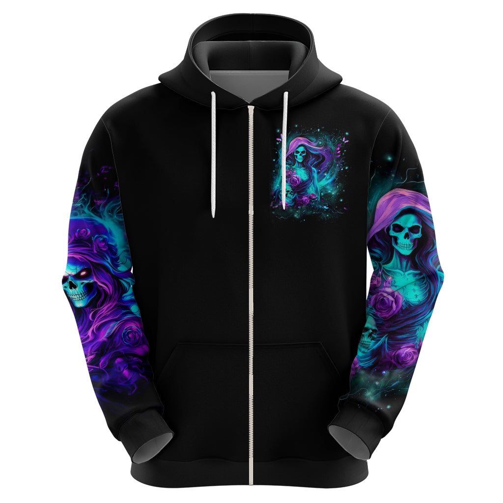Flame Girl Skull Hoodie The Good Girl In Me Got Tired Of The Bullshit - Wonder Print Shop