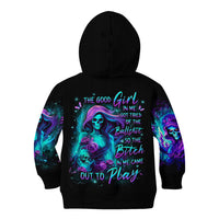 Flame Girl Skull Kid Hoodie The Good Girl In Me Got Tired Of The Bullshit - Wonder Print Shop