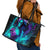 Flame Girl Skull Leather Tote Bag The Good Girl In Me Got Tired Of The Bullshit - Wonder Print Shop