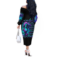 Flame Girl Skull Off The Shoulder Long Sleeve Dress The Good Girl In Me Got Tired Of The Bullshit - Wonder Print Shop