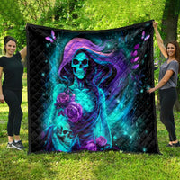Flame Girl Skull Quilt The Good Girl In Me Got Tired Of The Bullshit - Wonder Print Shop