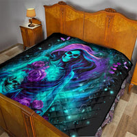 Flame Girl Skull Quilt The Good Girl In Me Got Tired Of The Bullshit - Wonder Print Shop