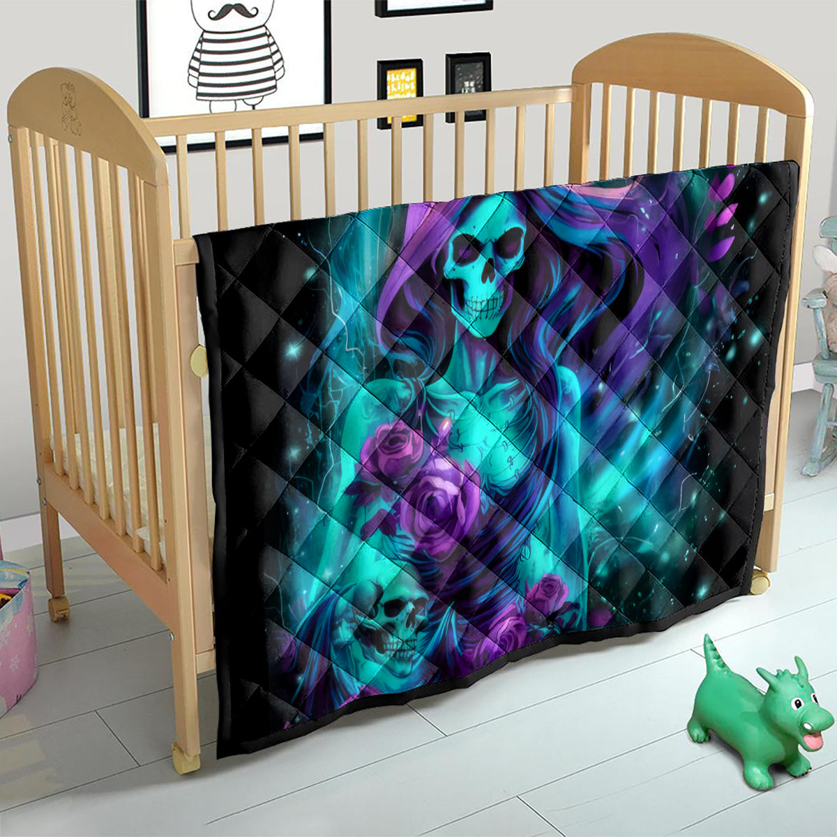 Flame Girl Skull Quilt The Good Girl In Me Got Tired Of The Bullshit - Wonder Print Shop