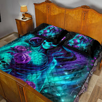 Flame Girl Skull Quilt Bed Set The Good Girl In Me Got Tired Of The Bullshit - Wonder Print Shop