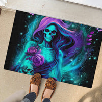 Flame Girl Skull Rubber Doormat The Good Girl In Me Got Tired Of The Bullshit - Wonder Print Shop