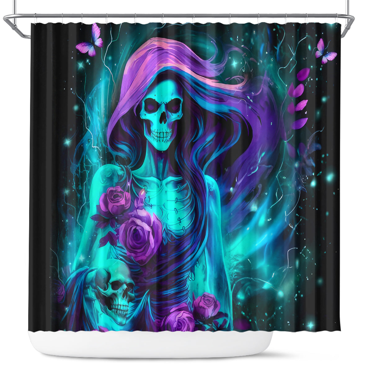 Flame Girl Skull Shower Curtain The Good Girl In Me Got Tired Of The Bullshit