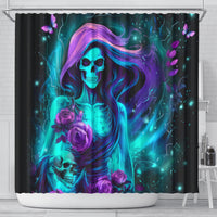 Flame Girl Skull Shower Curtain The Good Girl In Me Got Tired Of The Bullshit