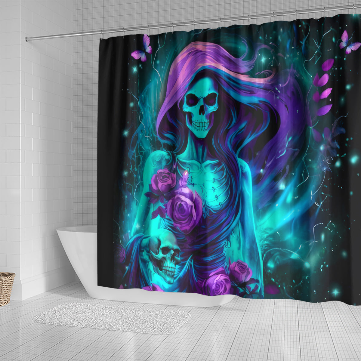 Flame Girl Skull Shower Curtain The Good Girl In Me Got Tired Of The Bullshit