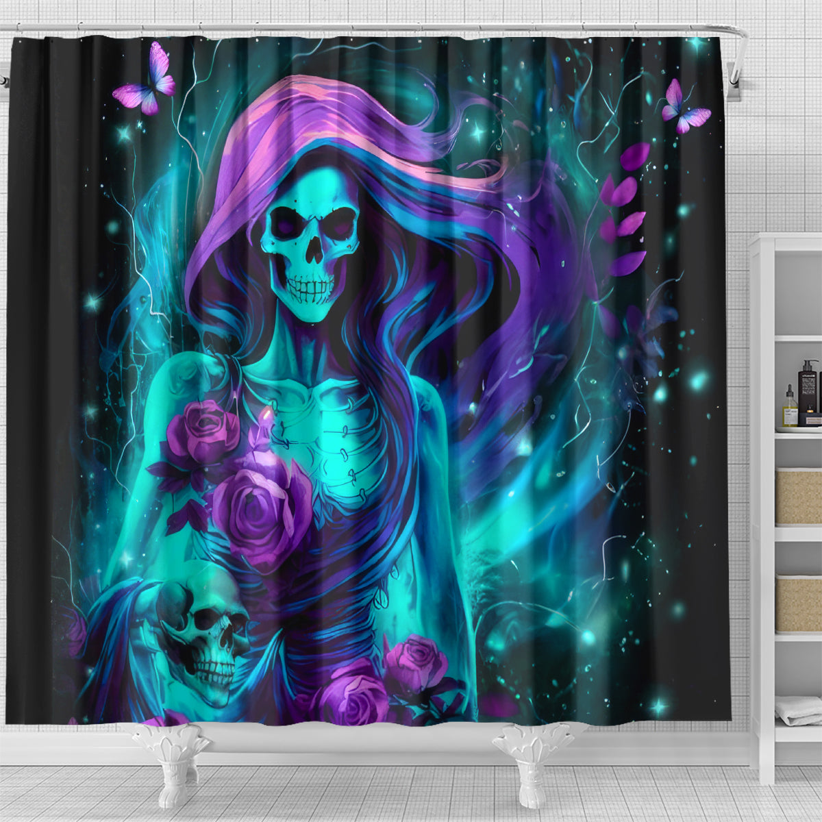 Flame Girl Skull Shower Curtain The Good Girl In Me Got Tired Of The Bullshit