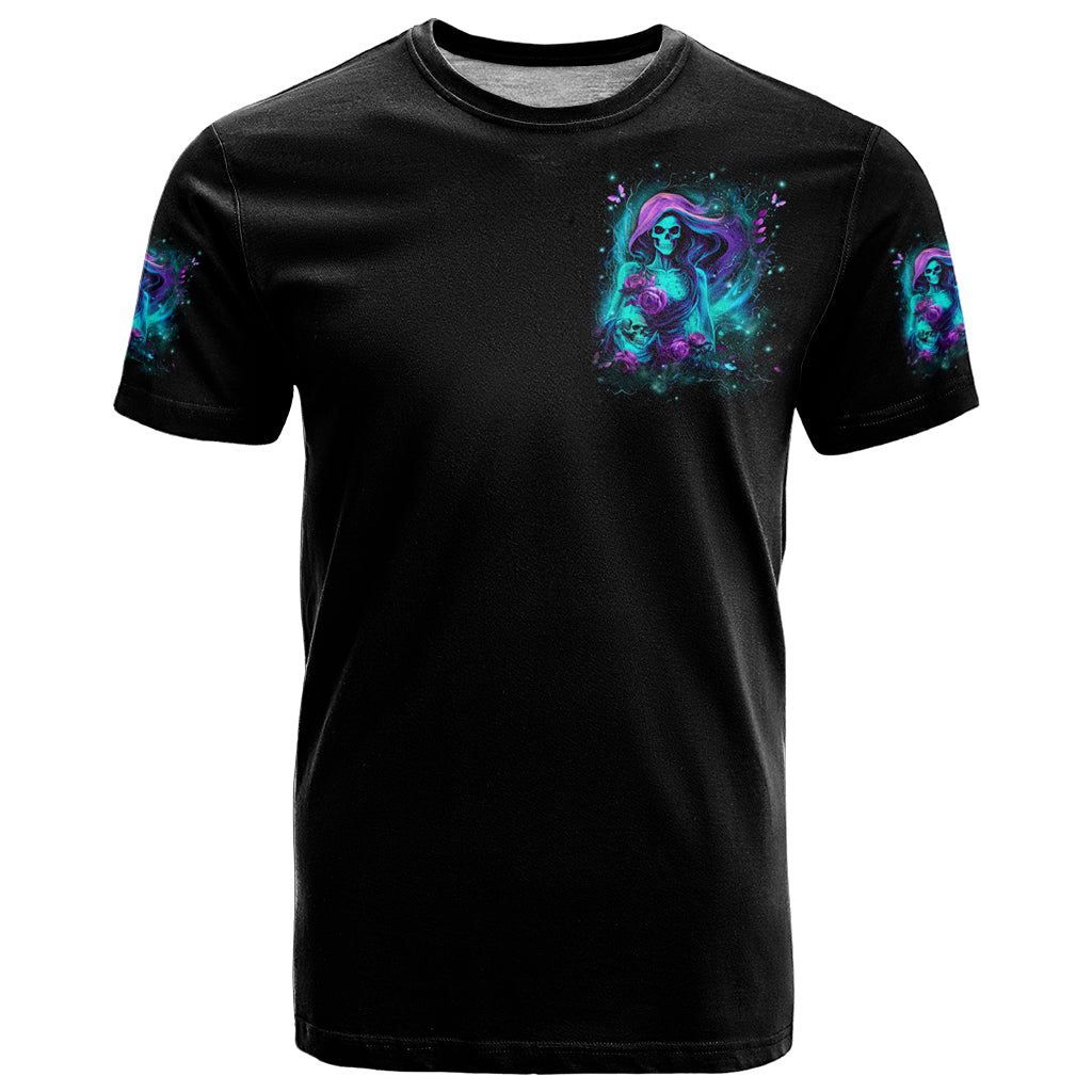 Flame Girl Skull T Shirt The Good Girl In Me Got Tired Of The Bullshit - Wonder Print Shop