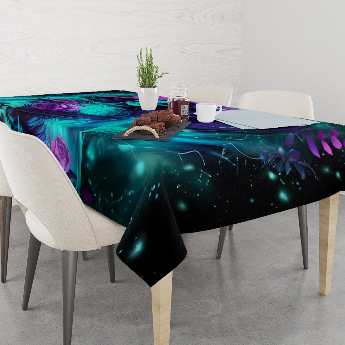 Flame Girl Skull Tablecloth The Good Girl In Me Got Tired Of The Bullshit - Wonder Print Shop