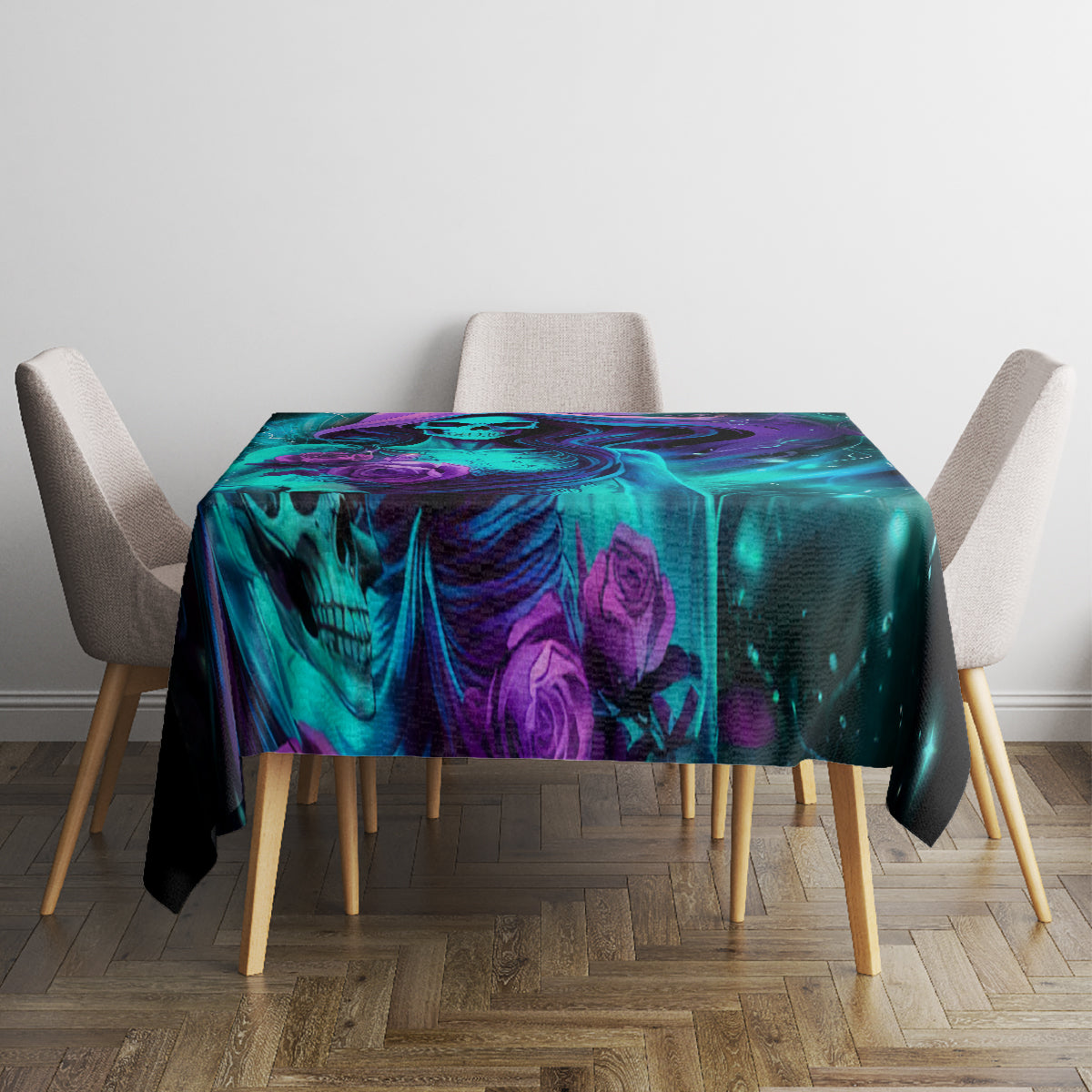 Flame Girl Skull Tablecloth The Good Girl In Me Got Tired Of The Bullshit - Wonder Print Shop