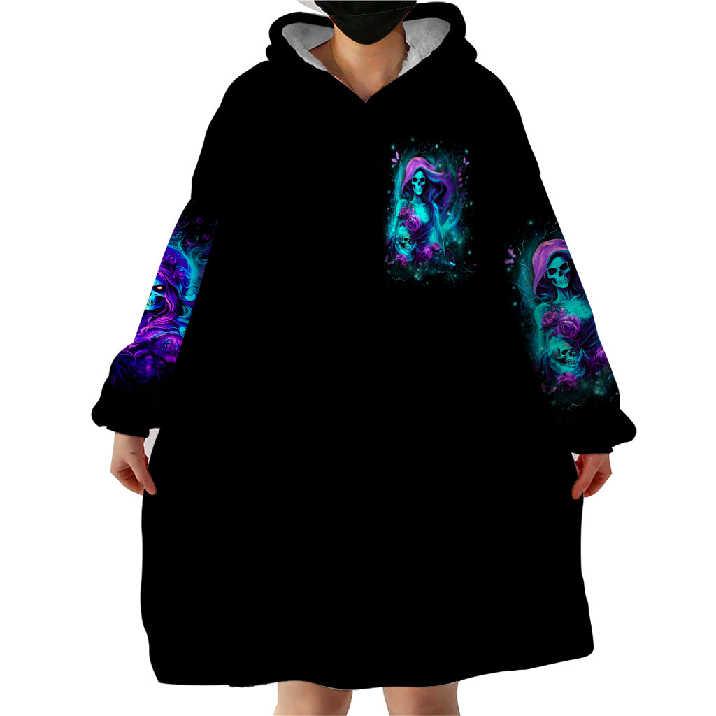 Flame Girl Skull Wearable Blanket Hoodie The Good Girl In Me Got Tired Of The Bullshit - Wonder Print Shop