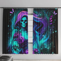 Flame Girl Skull Window Curtain The Good Girl In Me Got Tired Of The Bullshit - Wonder Print Shop