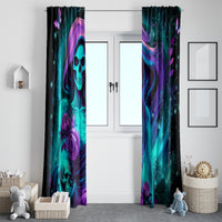 Flame Girl Skull Window Curtain The Good Girl In Me Got Tired Of The Bullshit - Wonder Print Shop