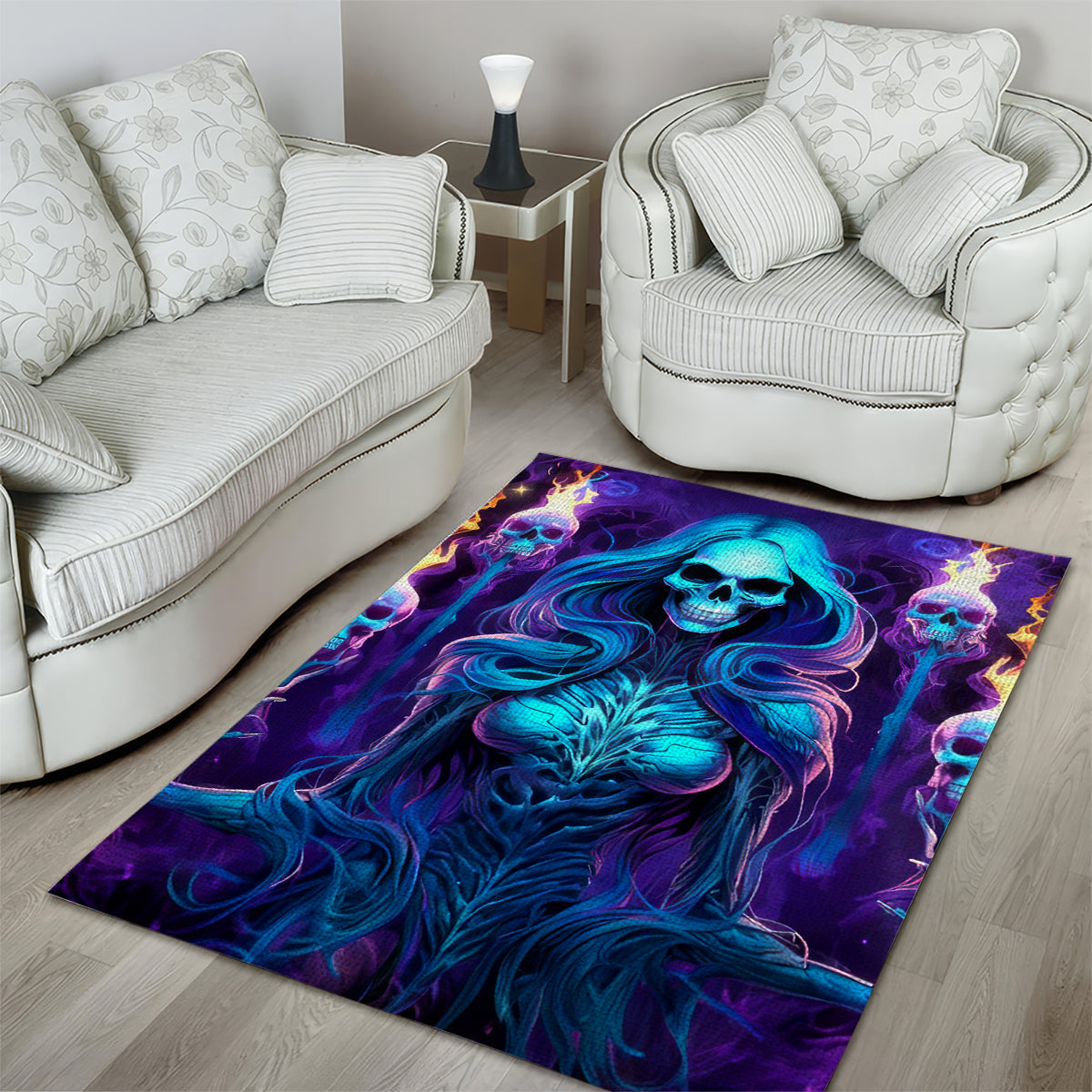 Witch Skull Area Rug Wake Up Beasuty I't Time To Beast - Wonder Print Shop