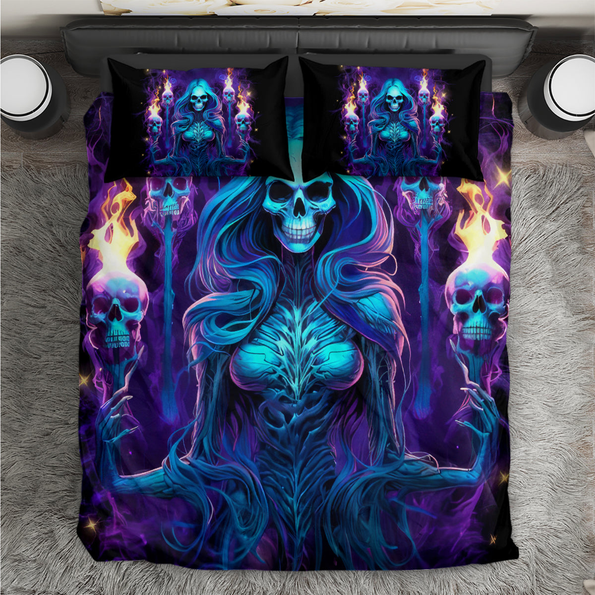 Witch Skull Bedding Set Wake Up Beasuty I't Time To Beast