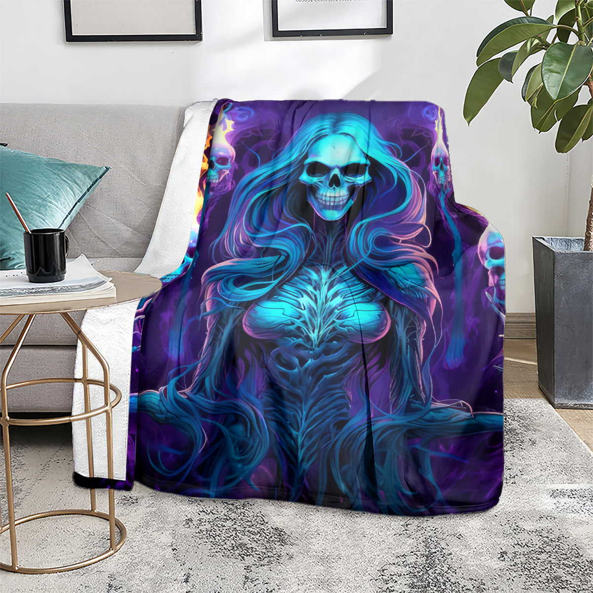 Witch Skull Blanket Wake Up Beasuty I't Time To Beast