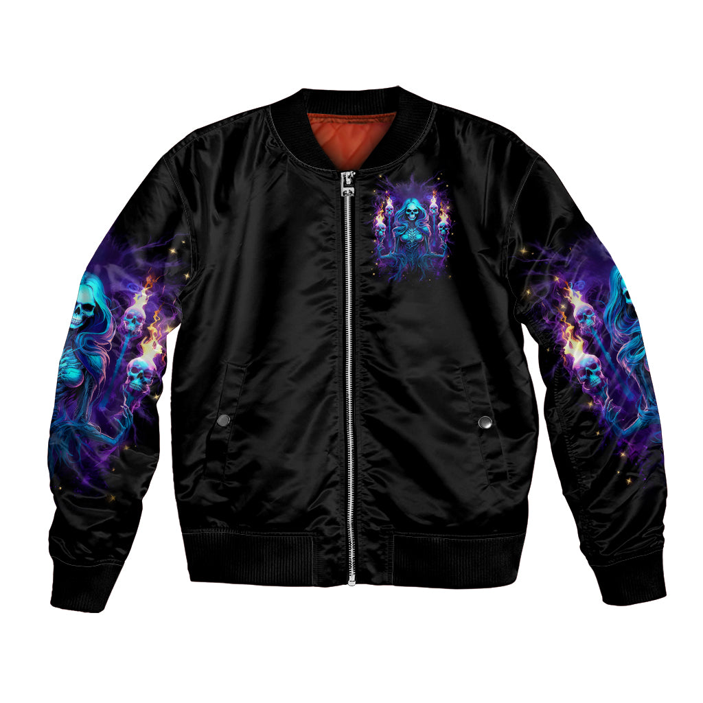 Witch Skull Bomber Jacket Wake Up Beasuty I't Time To Beast - Wonder Print Shop