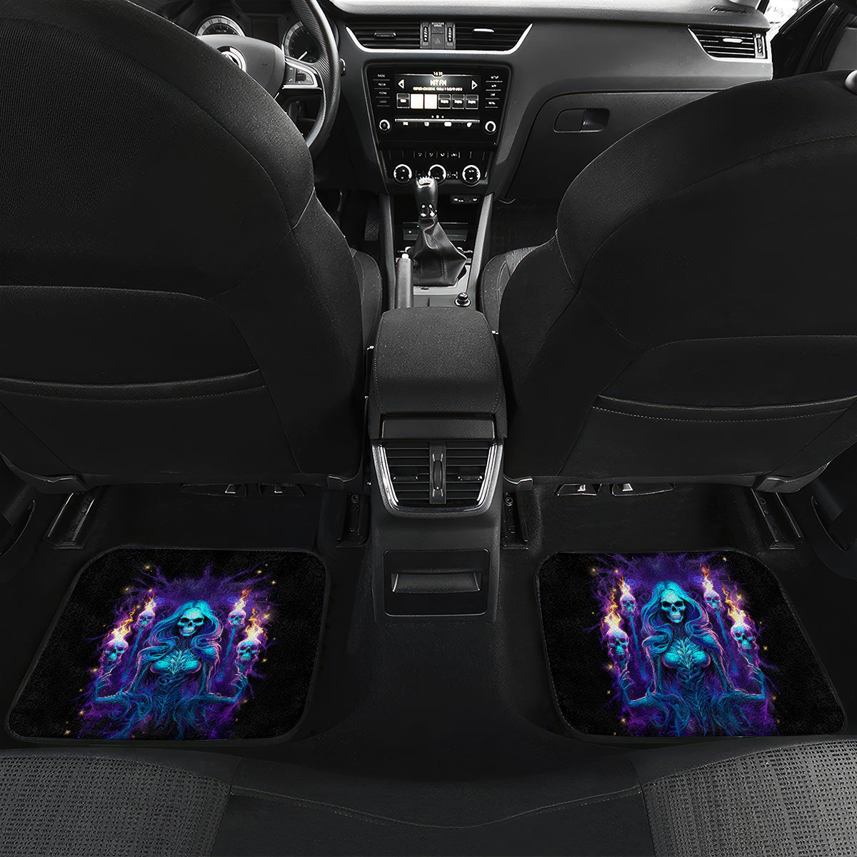 Witch Skull Car Mats Wake Up Beasuty I't Time To Beast - Wonder Print Shop