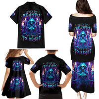 Witch Skull Family Matching Puletasi and Hawaiian Shirt Wake Up Beasuty I't Time To Beast - Wonder Print Shop