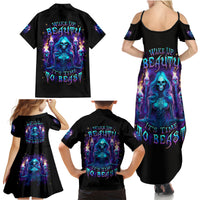 Witch Skull Family Matching Summer Maxi Dress and Hawaiian Shirt Wake Up Beasuty I't Time To Beast - Wonder Print Shop