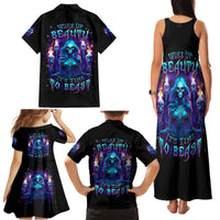 Witch Skull Family Matching Tank Maxi Dress and Hawaiian Shirt Wake Up Beasuty I't Time To Beast - Wonder Print Shop