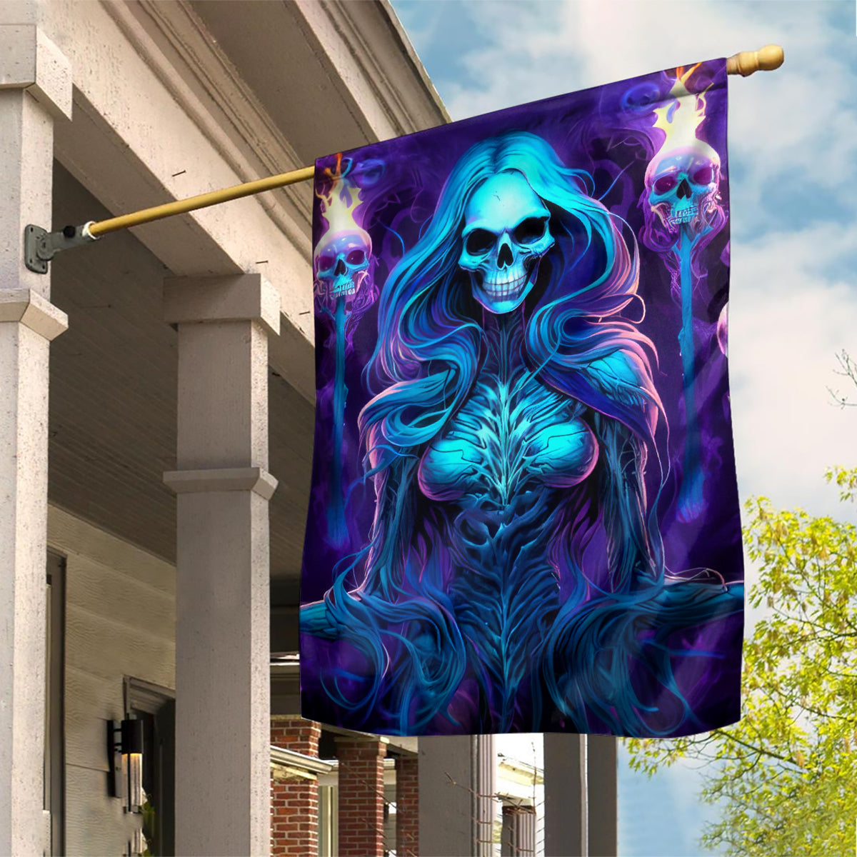 Witch Skull Garden Flag Wake Up Beasuty I't Time To Beast - Wonder Print Shop