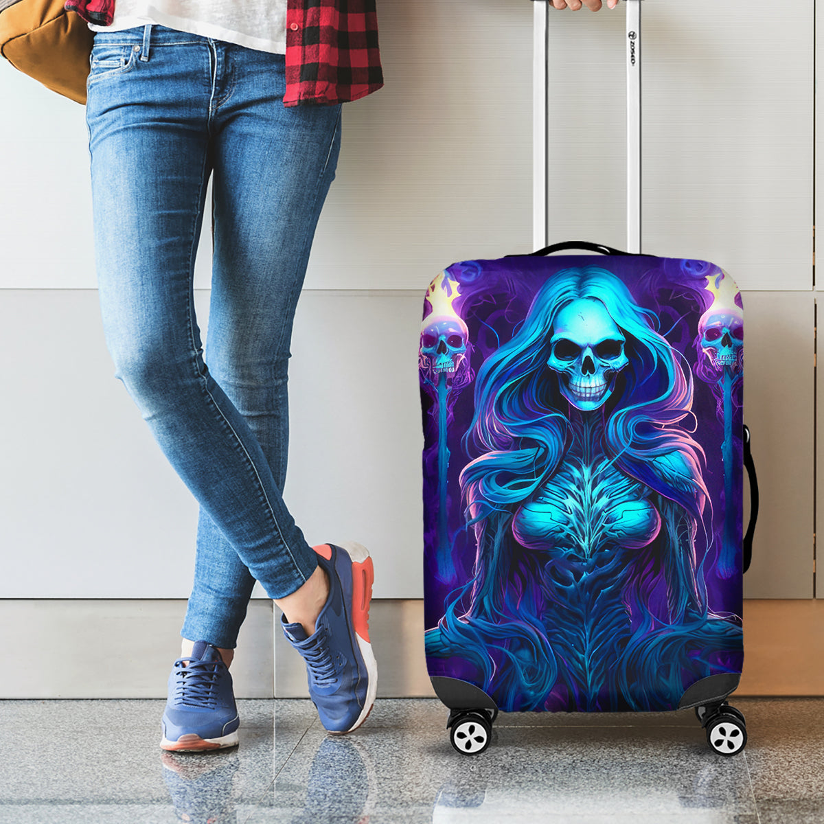 Witch Skull Luggage Cover Wake Up Beasuty I't Time To Beast - Wonder Print Shop
