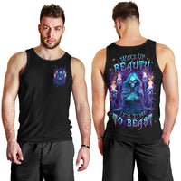 Witch Skull Men Tank Top Wake Up Beasuty I't Time To Beast - Wonder Print Shop