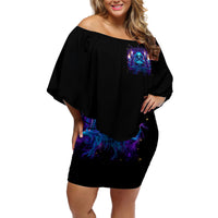 Witch Skull Off Shoulder Short Dress Wake Up Beasuty I't Time To Beast - Wonder Print Shop