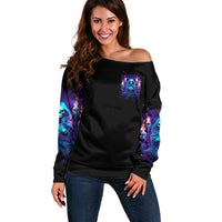 Witch Skull Off Shoulder Sweater Wake Up Beasuty I't Time To Beast - Wonder Print Shop